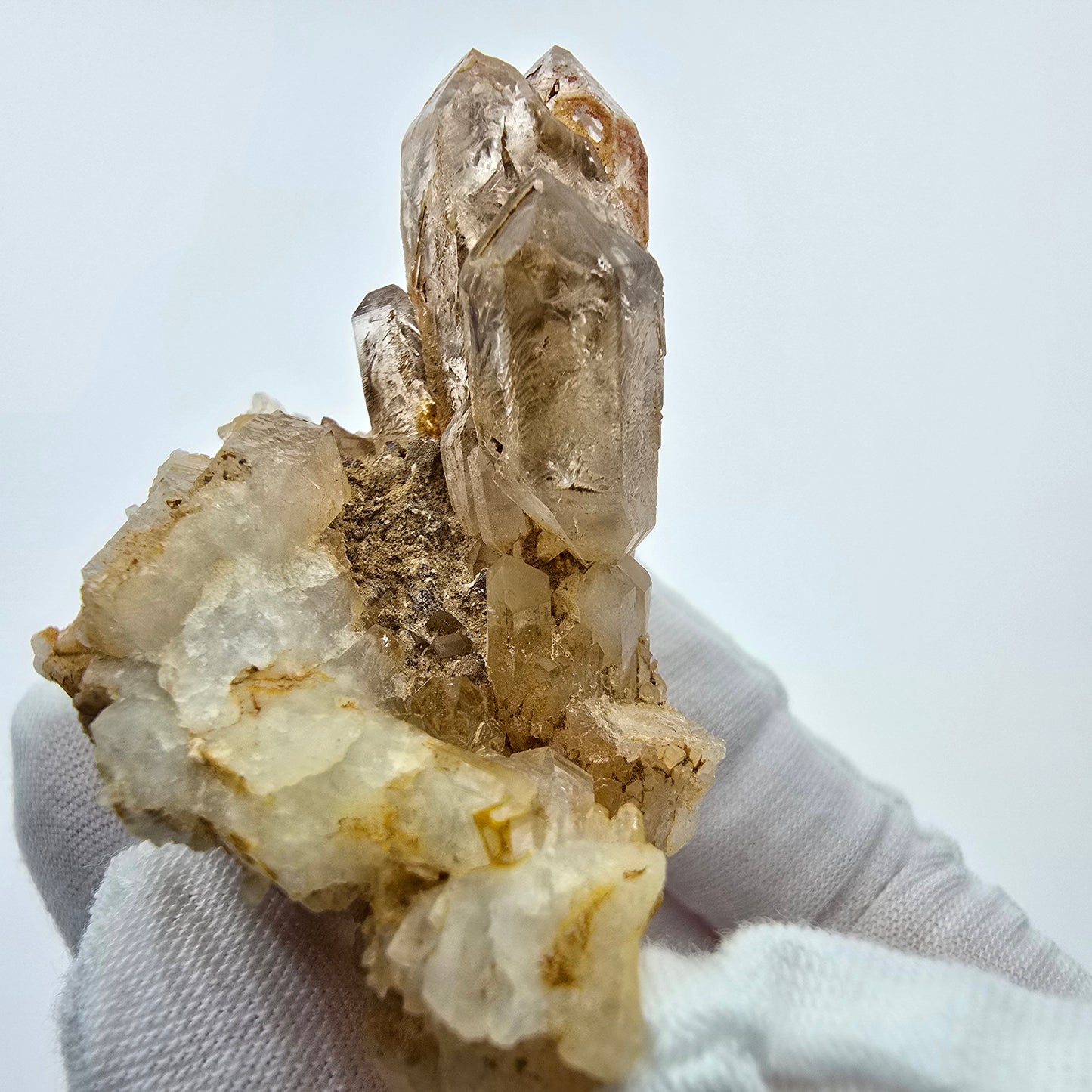 Enhydro Phantom Rauchquarz Zepter auf Matrix Goboboseb, Namibia 67*60*37mm