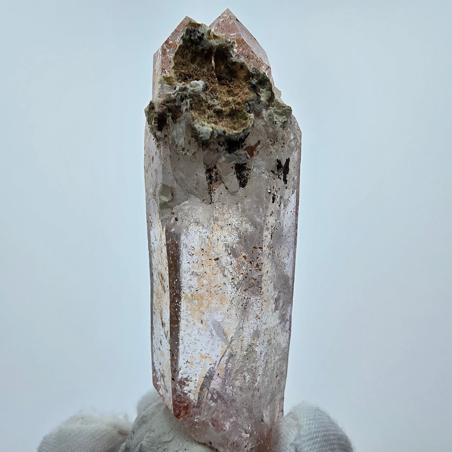 Großer Harlekin Phantom Amethyst DT Kristall Goboboseb, Namibia 71*23*19mm
