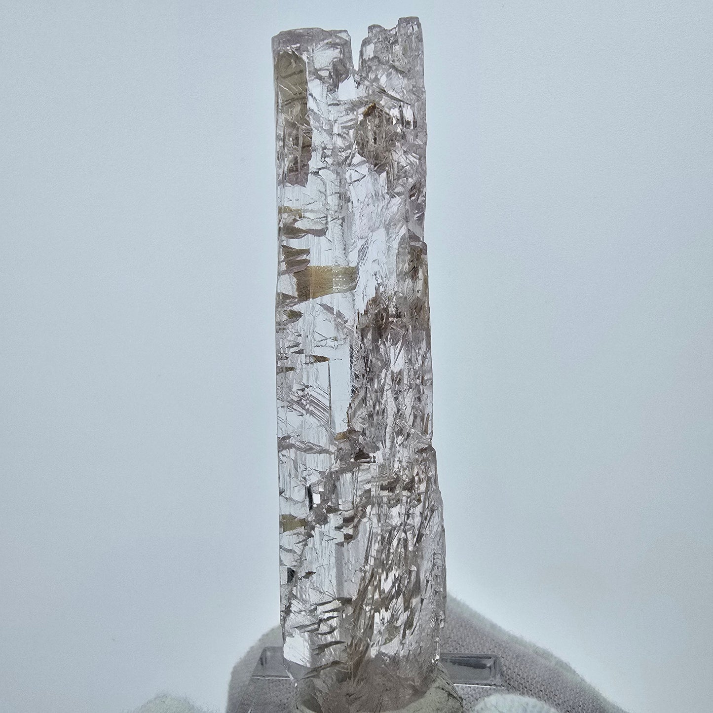 Seltener Kunzit X Spodumen Kristall rosa UV Mineral 77*17*12mm aus Brasilien
