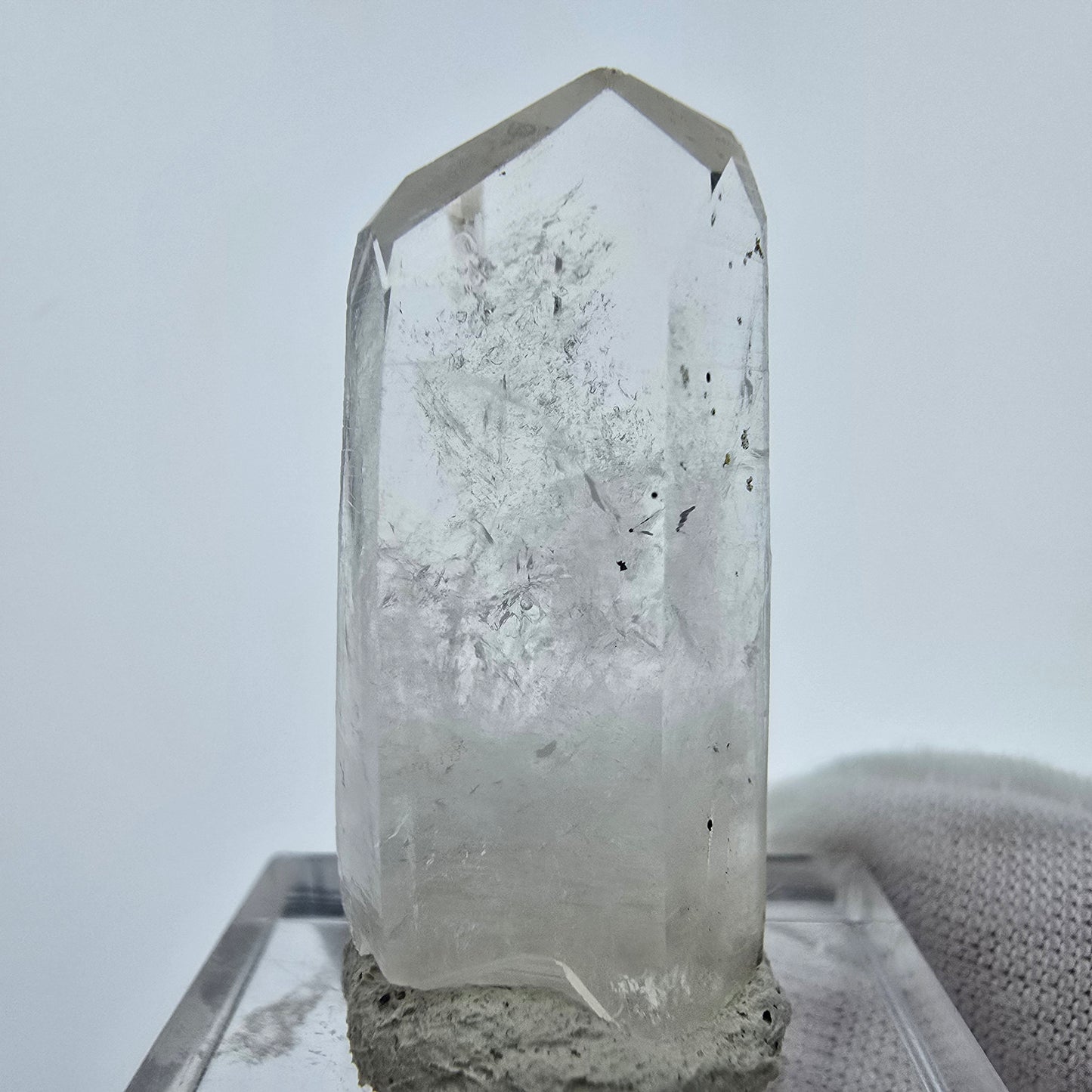 Enhydro Phantom Hämatit Quarz Kristall Streep Mine, Goboboseb, Namibia 34*15*9mm