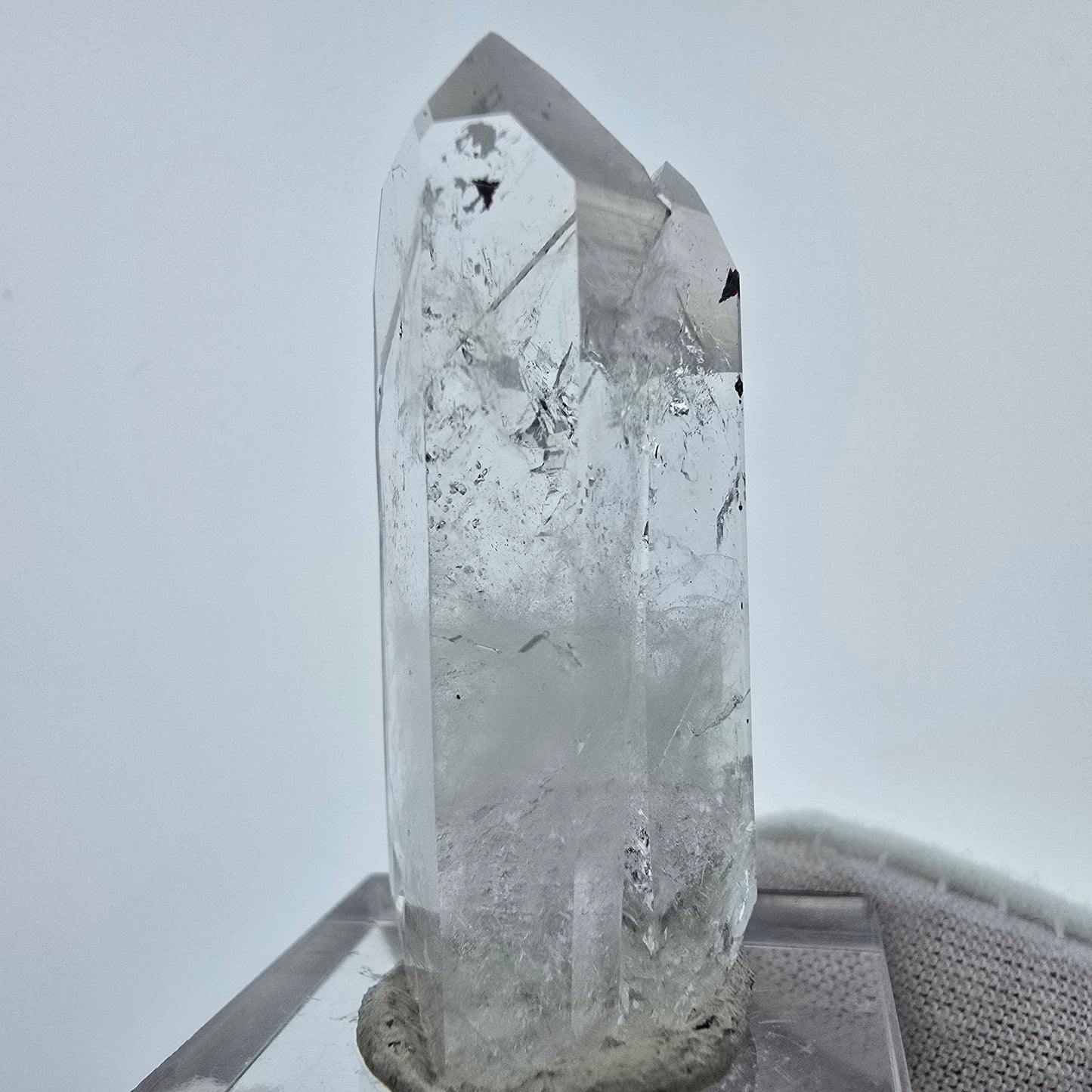 Klarer Phantom Hämatit Quarz Kristall Streep Mine, Goboboseb, Namibia 40*17*14mm