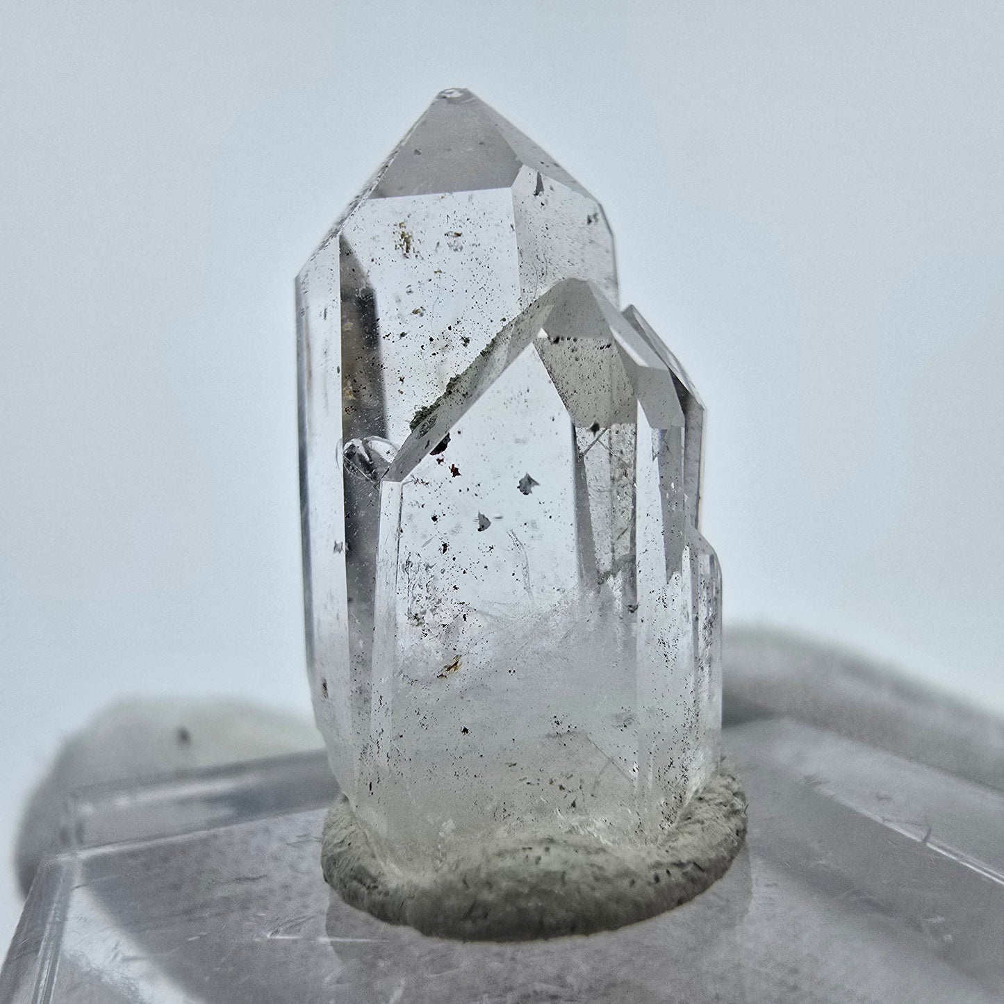 Klarer Phantom Hämatit Quarz Kristall Streep Mine, Goboboseb, Namibia 22*12*11mm