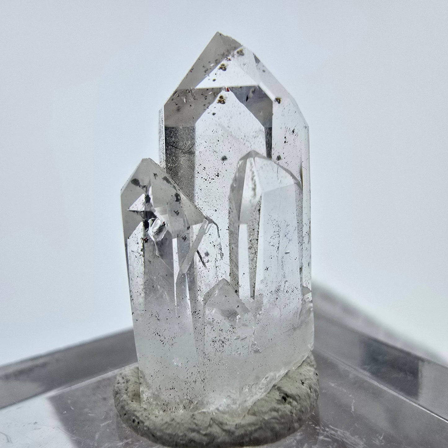 Klarer Phantom Hämatit Quarz Kristall Streep Mine, Goboboseb, Namibia 22*12*11mm