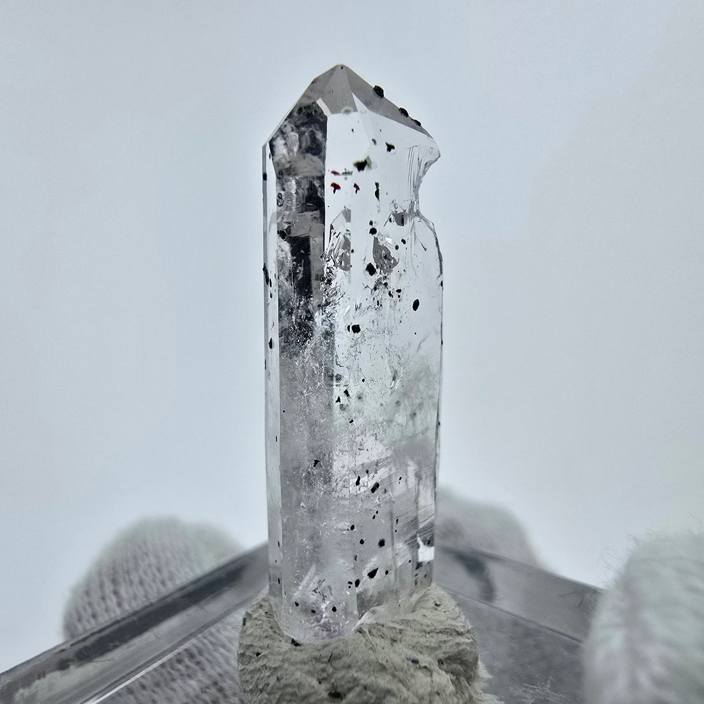 Klarer Phantom Hämatit Quarz Kristall Streep Mine, Goboboseb, Namibia 29*10*6mm