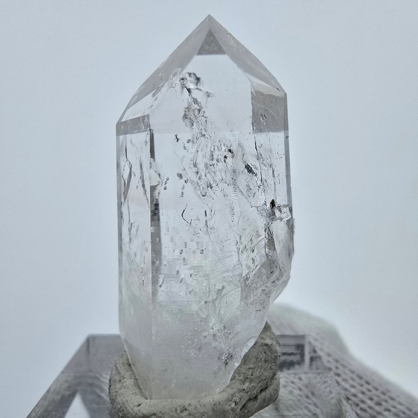 Enhydro Lemurian Phantom Quarz Spitze Streep Mine, Goboboseb, Namibia 34*17*16mm