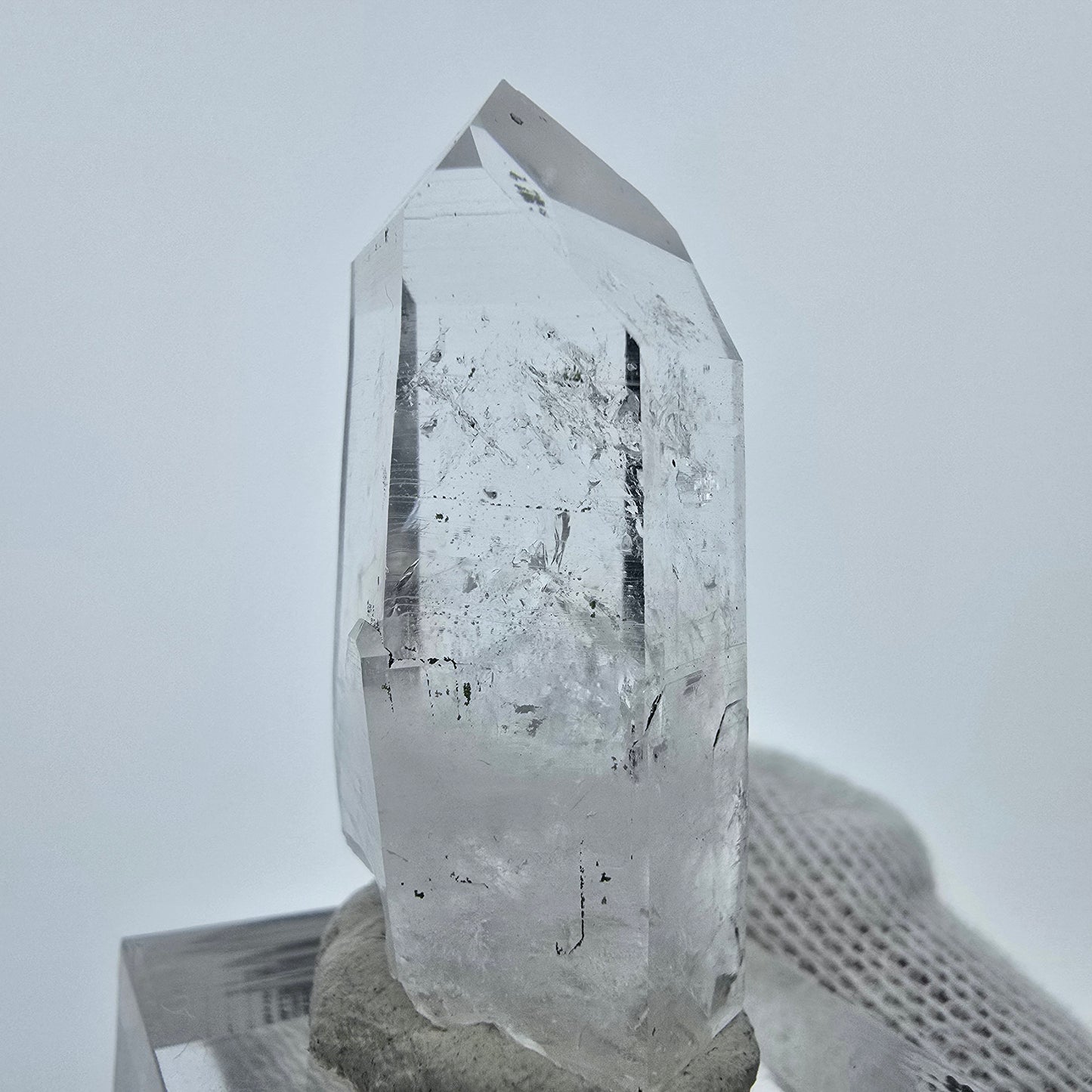 Enhydro Lemurian Phantom Quarz Spitze Streep Mine, Goboboseb, Namibia 40*16*16mm