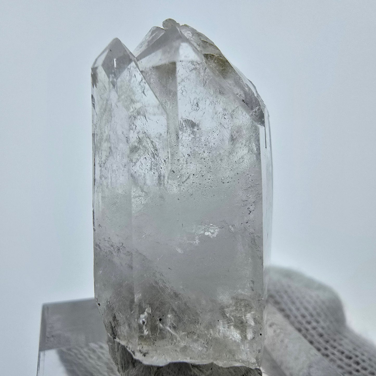 Klare Phantom Chlorid Quarz Spitze Streep Mine, Goboboseb, Namibia 35*18*16mm