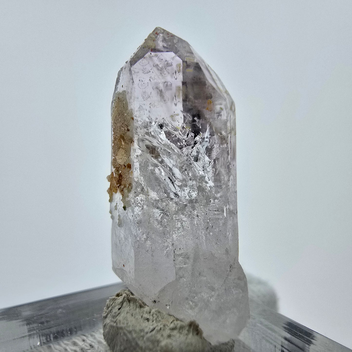 Lemurian Phantom Amethyst with Stilbite Streep Mine, Goboboseb, Namibia 29*15*9mm