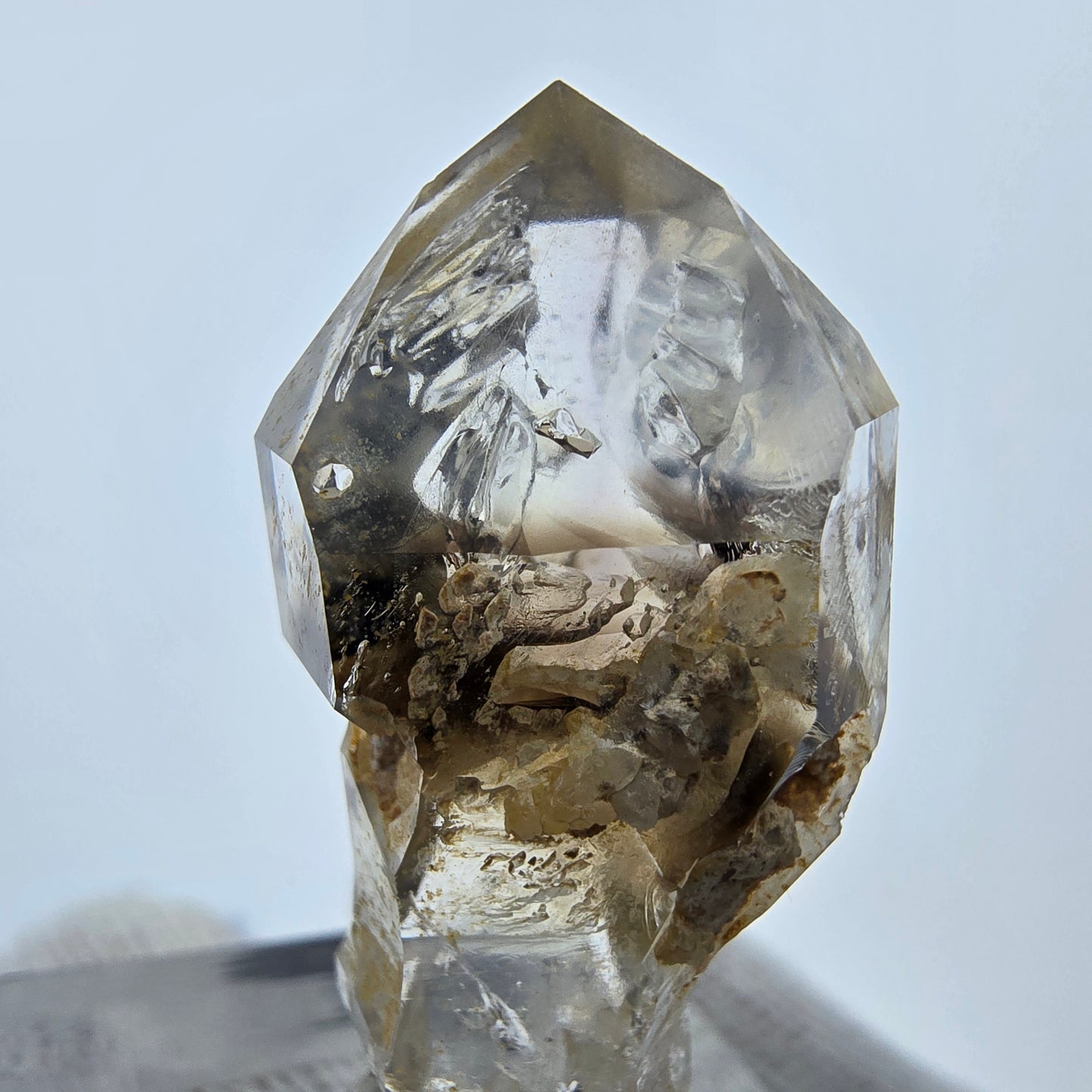 Enhydro Phantom Rauchquarz Fenster Zepter, 1x Blase Goboboseb Namibia 37*18*16mm