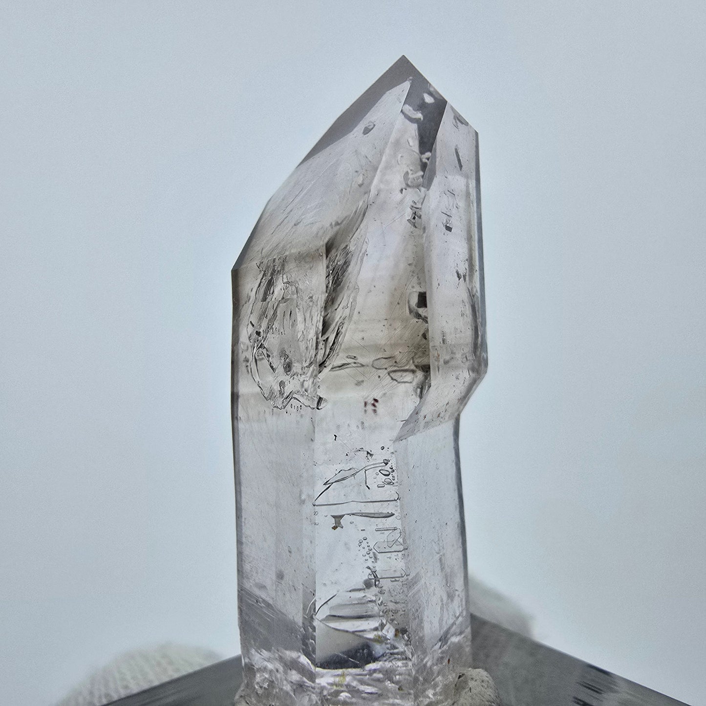 Enhydro Phantom Rauchquarz Lemurian Zepter 3x Blase Goboboseb Namibia 39*16*15mm