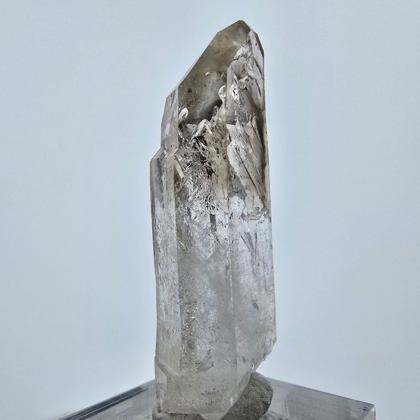 Enhydro Phantom Rauchquarz Lemurian Quarz, 4x Blase Goboboseb Namibia 48*16*11mm