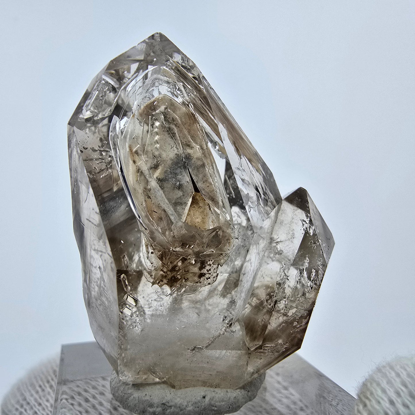 Klare Phantom Rauchquarz Fenster DT Zepter Stufe Goboboseb, Namibia 36*27*22mm