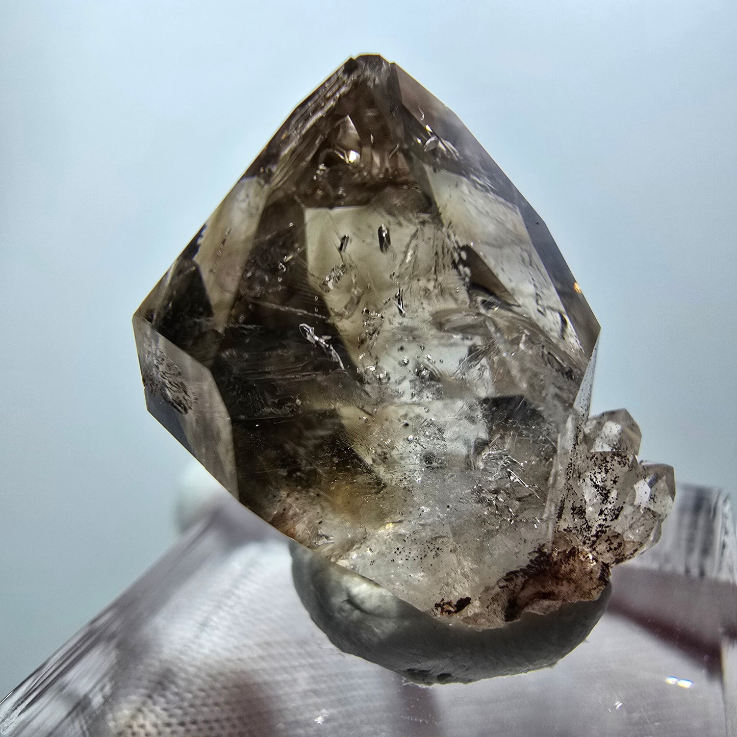 Klarer Phantom Rauchquarz Zepter Kristall Goboboseb, Namibia 25*21*14mm