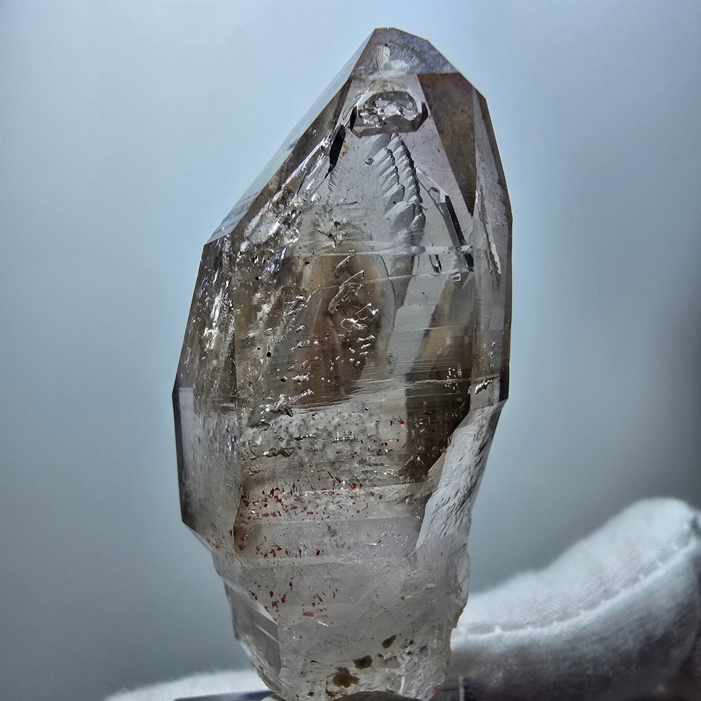 Enhydro Phantom Rauchquarz Fenster Zepter, 1x Blase Goboboseb Namibia 58*26*22mm