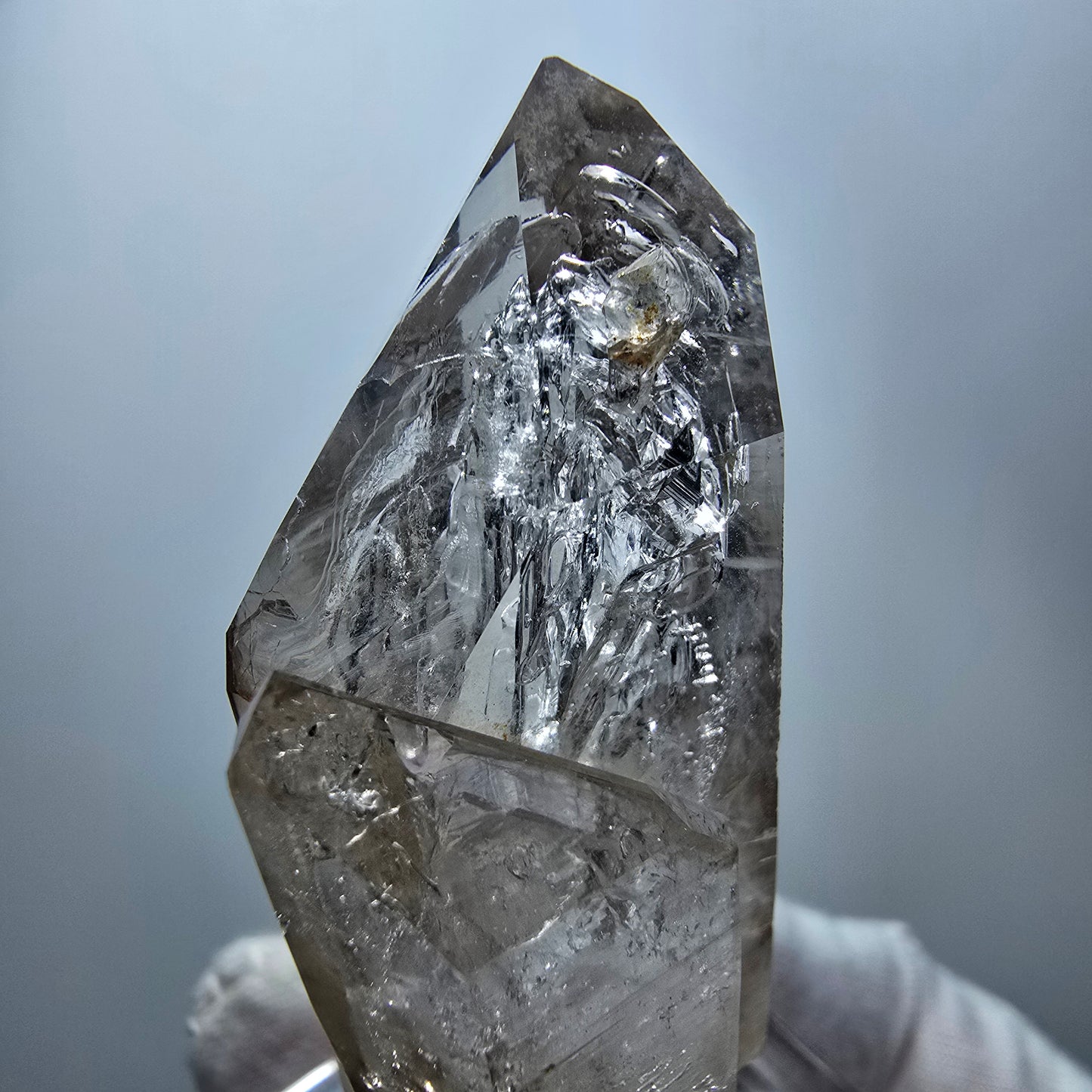 Enhydro Phantom Rauchquarz Fenster Zepter, 1x Blase Goboboseb Namibia 60*27*21mm