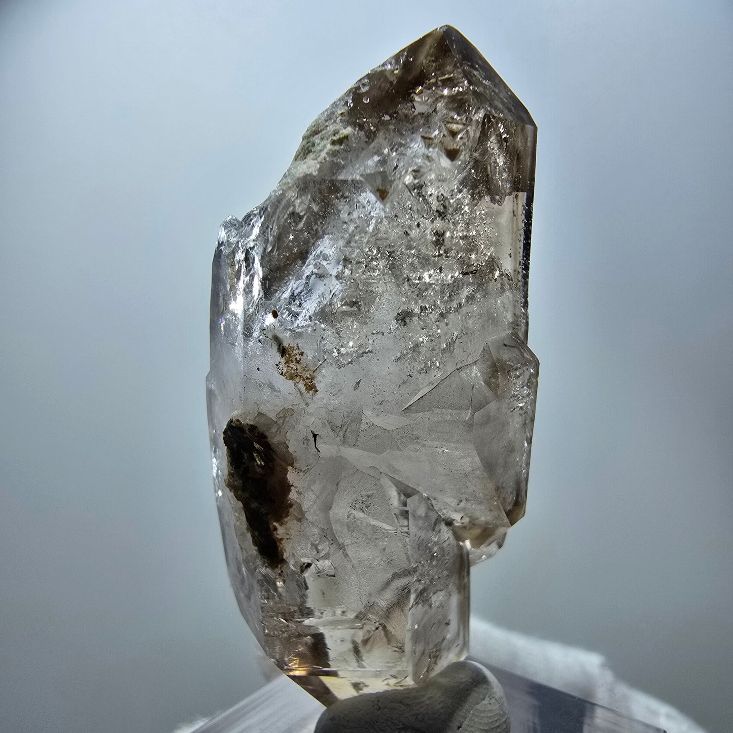Klarer Phantom Rauchquarz DT Zepter Kristall Goboboseb, Namibia 52*26*22mm