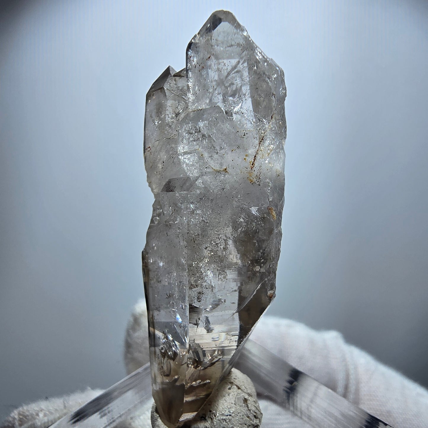 Klarer Phantom Rauchquarz DT Zepter Kristall Goboboseb, Namibia 45*18*12mm