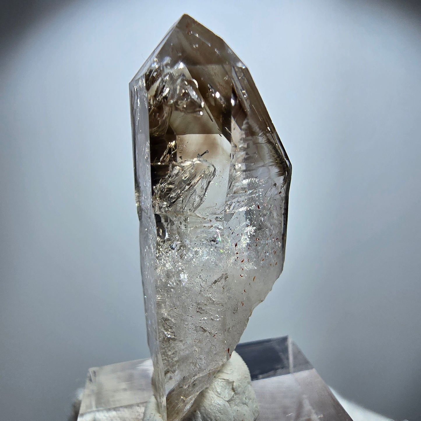 Enhydro Phantom Rauchquarz Zepter, 1x Blase Goboboseb, Namibia 41*17*14mm