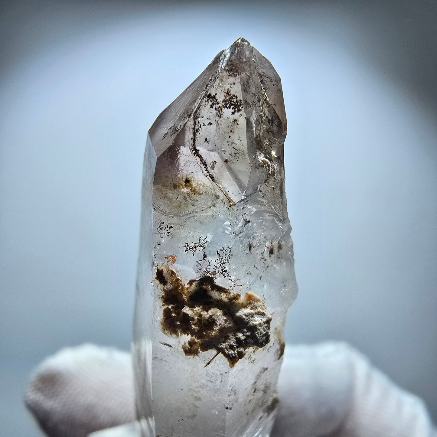 Klarer Phantom Rauchquarz DT Zepter Kristall Goboboseb, Namibia 58*17*15mm