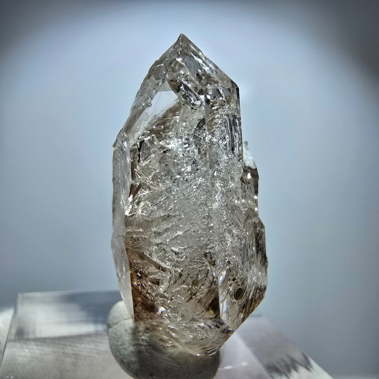 Enhydro Rauchquarz Skelett DT Zepter, 2x Blase Goboboseb, Namibia 29*18*12mm