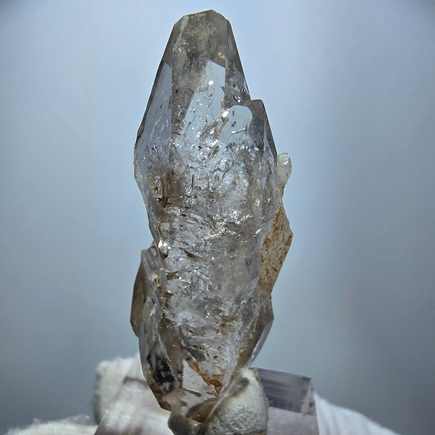 Enhydro Phantom Rauchquarz DT Zepter, 2x Blase Goboboseb, Namibia 50*17*16mm
