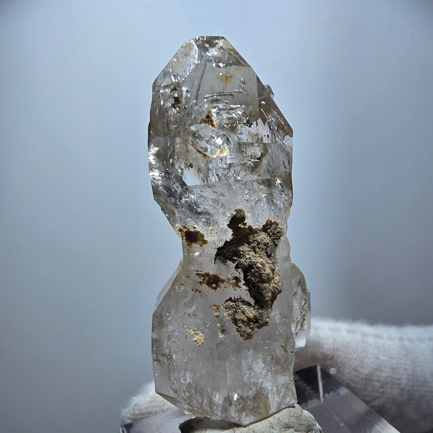 Enhydro Phantom Smoky Quartz DT Scepter, 1x Bubble Goboboseb, Namibia 44*19*14mm
