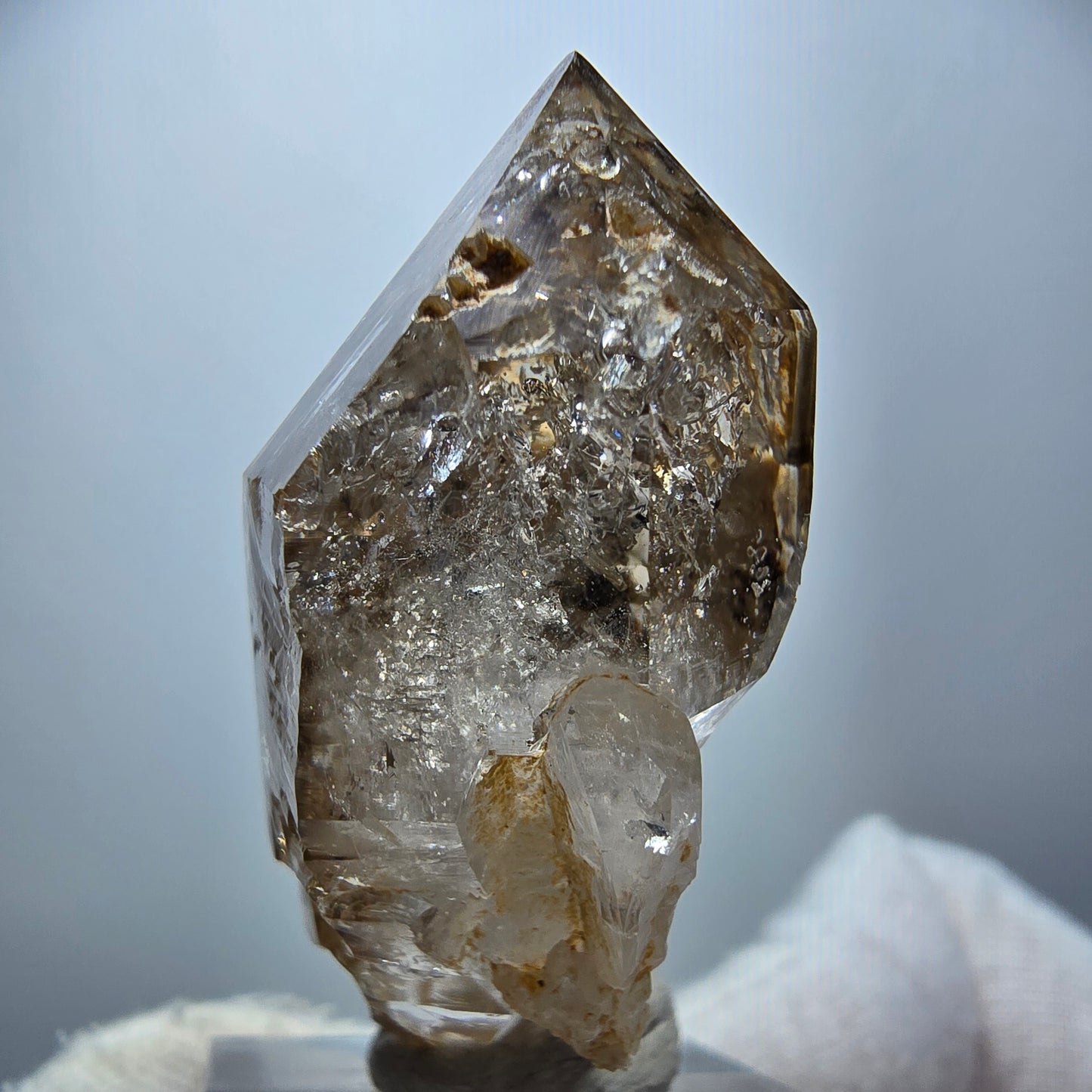 Enhydro Phantom Rauchquarz DT Zepter, 1x Blase Goboboseb, Namibia 45*26*18mm