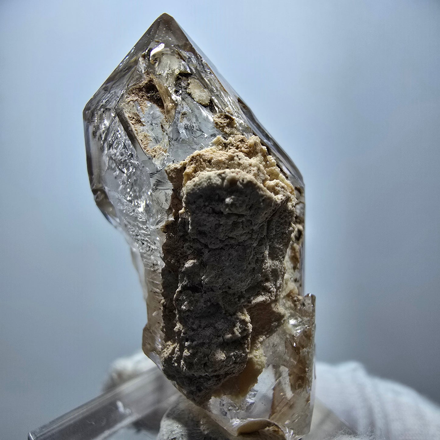 Enhydro Phantom Rauchquarz DT Zepter, 1x Blase Goboboseb, Namibia 45*26*18mm