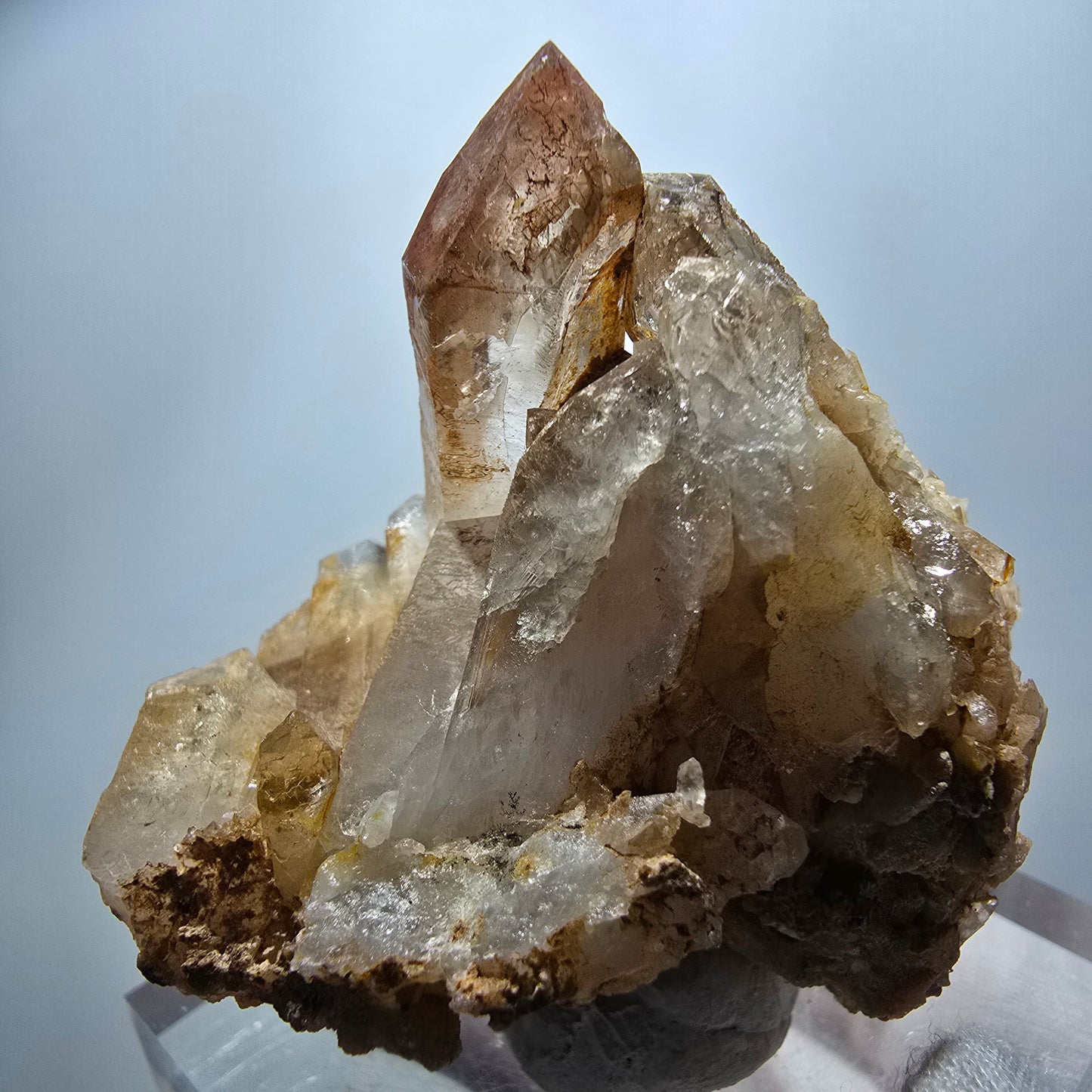 Seltene Phantom Rauchquarz Zepter Stufe Goboboseb, Namibia 59*55*42mm