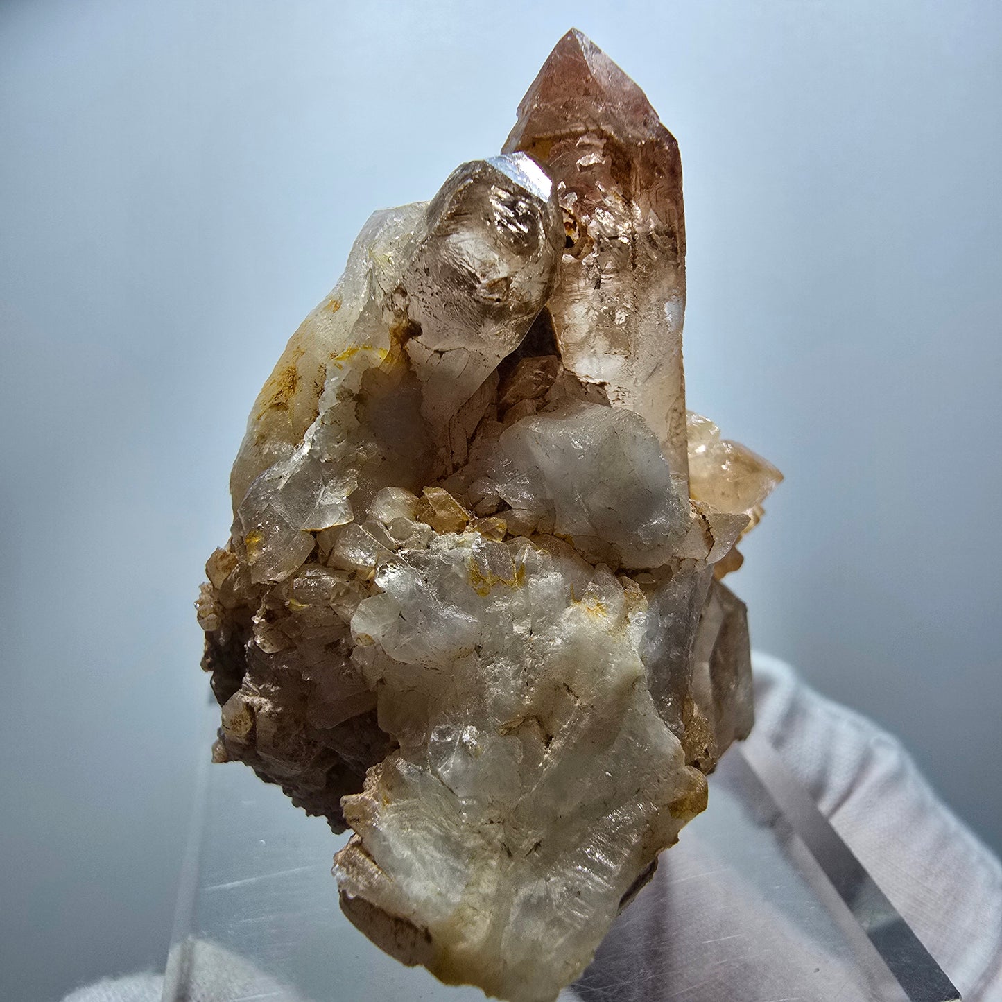 Seltene Phantom Rauchquarz Zepter Stufe Goboboseb, Namibia 59*55*42mm