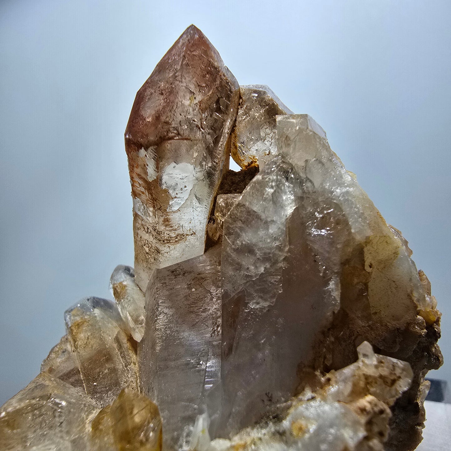 Seltene Phantom Rauchquarz Zepter Stufe Goboboseb, Namibia 59*55*42mm