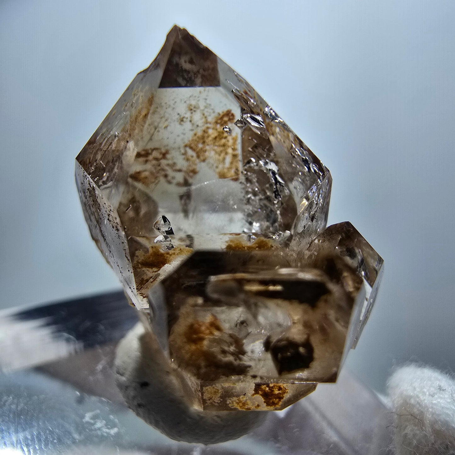 Amas de quartz fumé fantôme transparent DT Sceptre Goboboseb, Namibie 27 x 23 x 15 mm