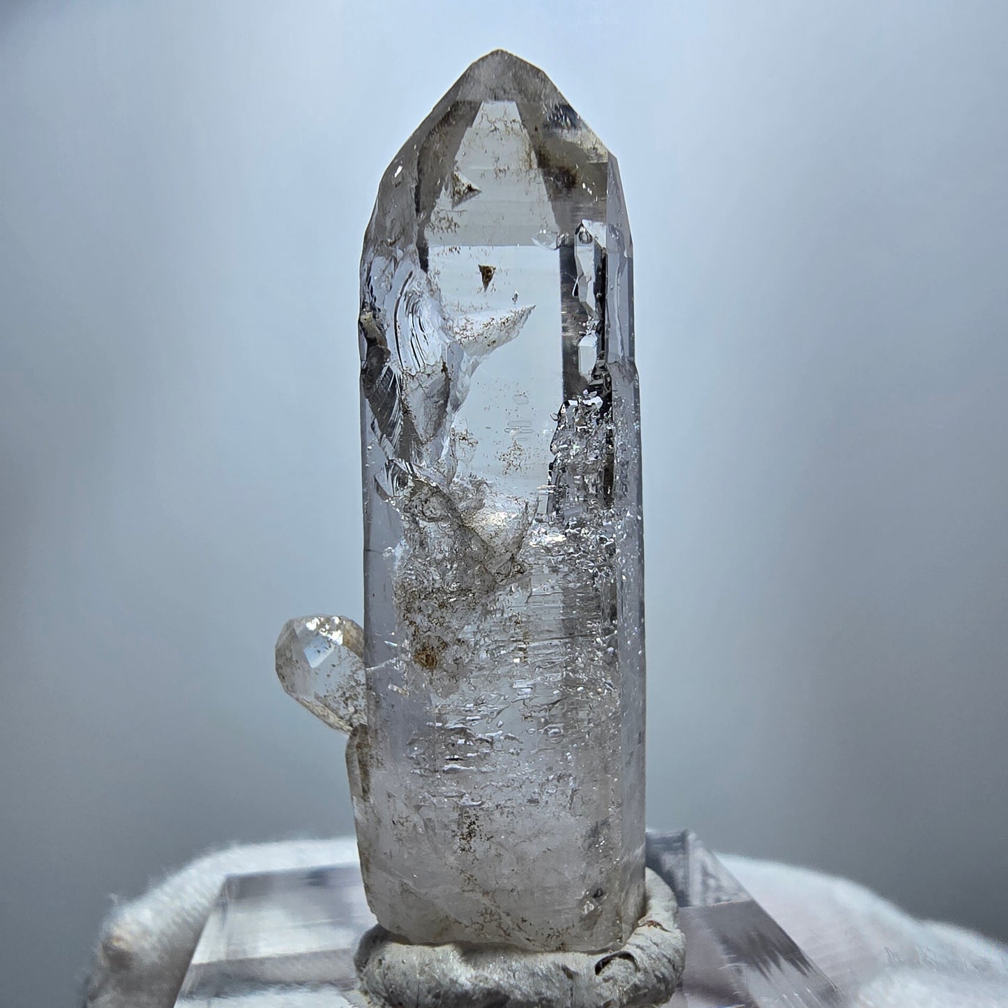 Enhydro Phantom Rauchquarz Spitze, 2x Blase Goboboseb, Namibia 41*17*15mm