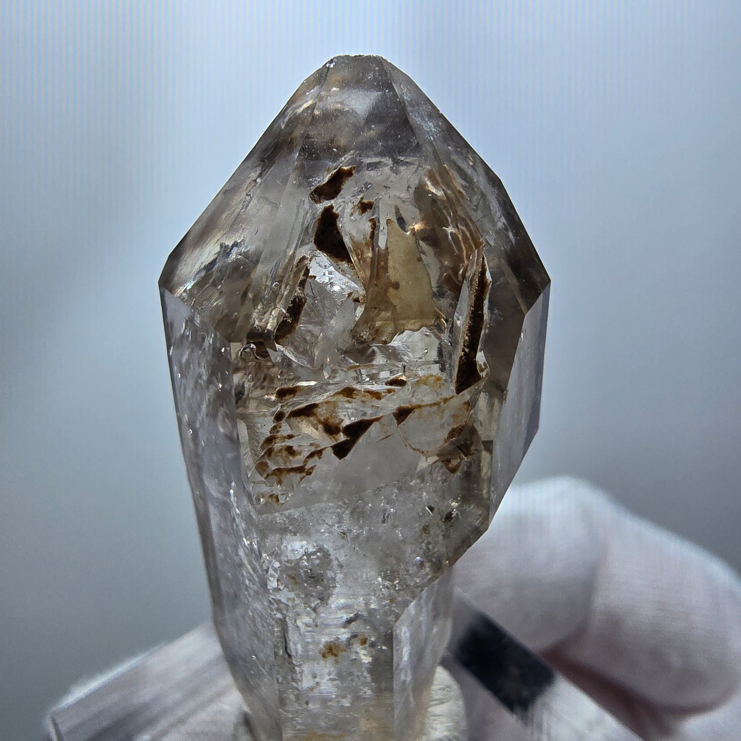 Enhydro Phantom Smoky Quartz Scepter, 2x Bubble Goboboseb, Namibia 43*20*15mm