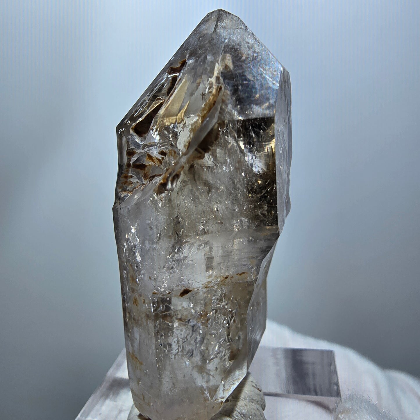 Enhydro Phantom Smoky Quartz Scepter, 2x Bubble Goboboseb, Namibia 43*20*15mm