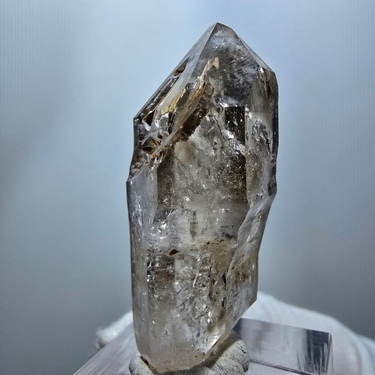 Enhydro Phantom Smoky Quartz Scepter, 2x Bubble Goboboseb, Namibia 43*20*15mm