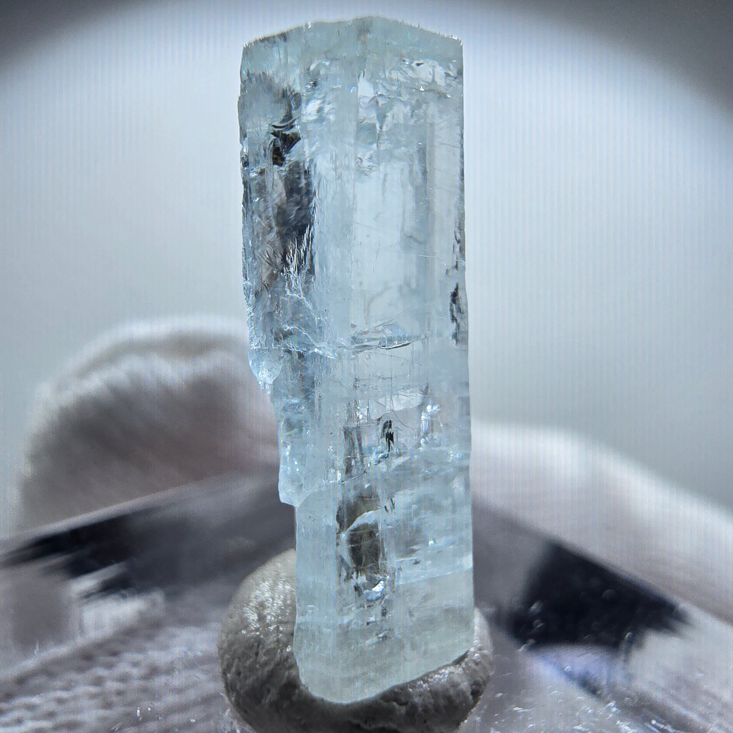 Cristal d'aigue-marine transparent, Nagar bleu, Pakistan 19*8*6mm