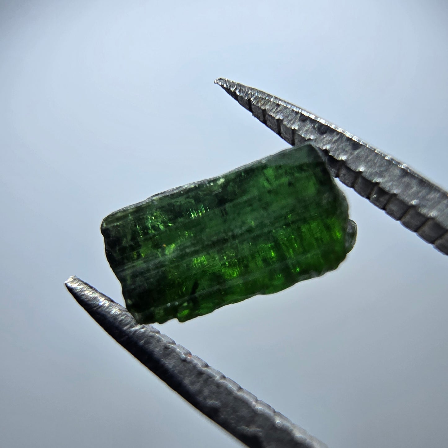Seltener Verdelith Turmalin Kristall, grün Minas Gerais, Brasilien 10*5*5mm