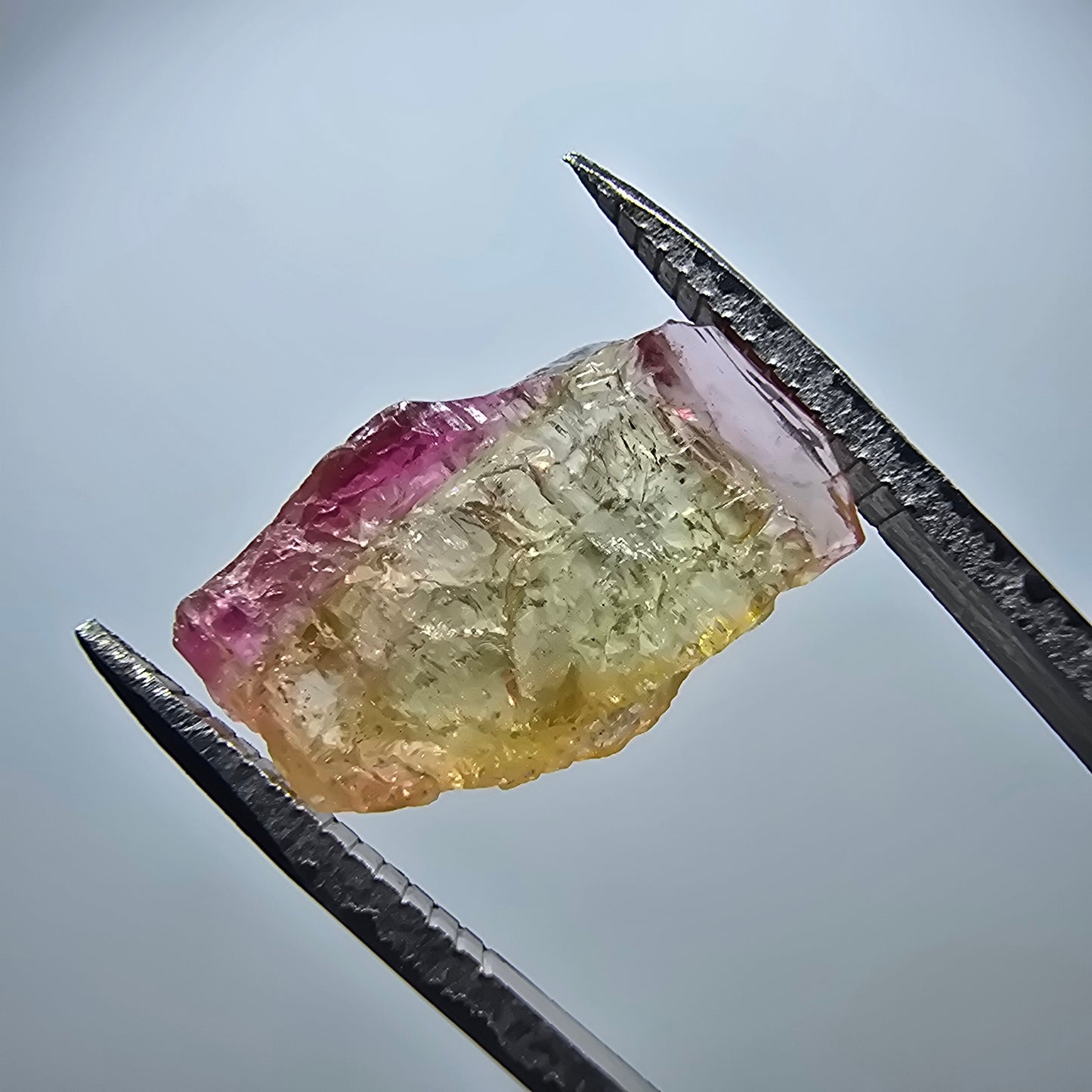 Seltener Elbait Turmalin Kristall, grün rosa Minas Gerais, Brasilien 16*9*4mm