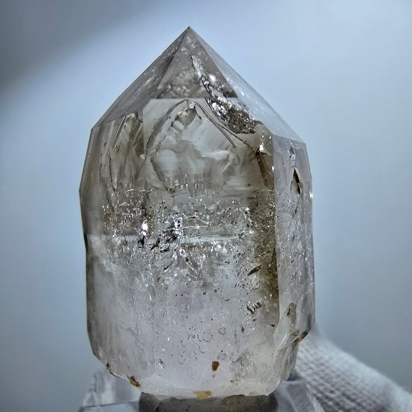 Sceptre en quartz fumé fantôme Enhydro, 1x Bubble Goboboseb, Namibie 44 x 28 x 23 mm