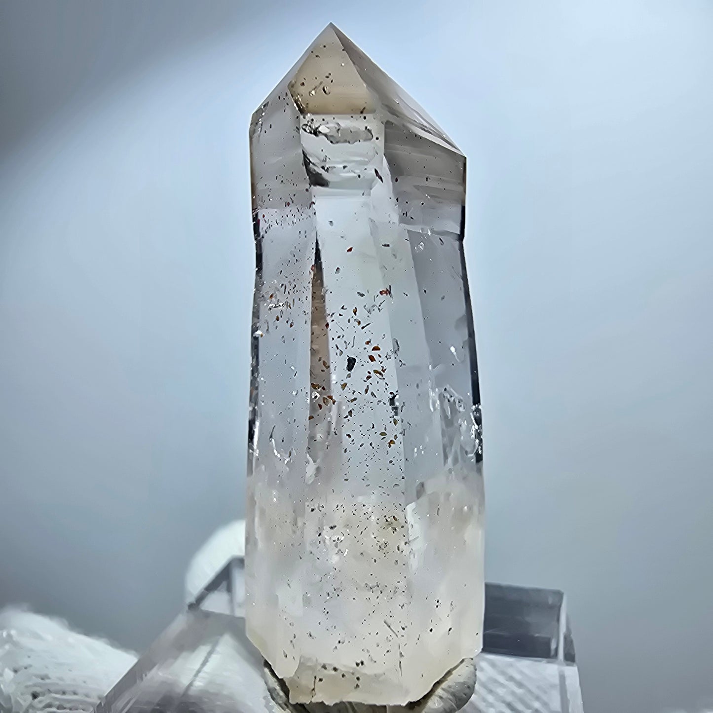 Enhydro Lemurian Phantom Rauchquarz Zepter Spitze Goboboseb, Namibia 41*18*11mm