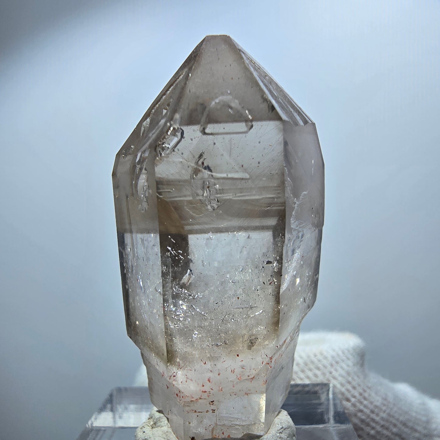 Enhydro Phantom Smoky Quartz Scepter, 1x Bubble Goboboseb, Namibia 40*22*16mm