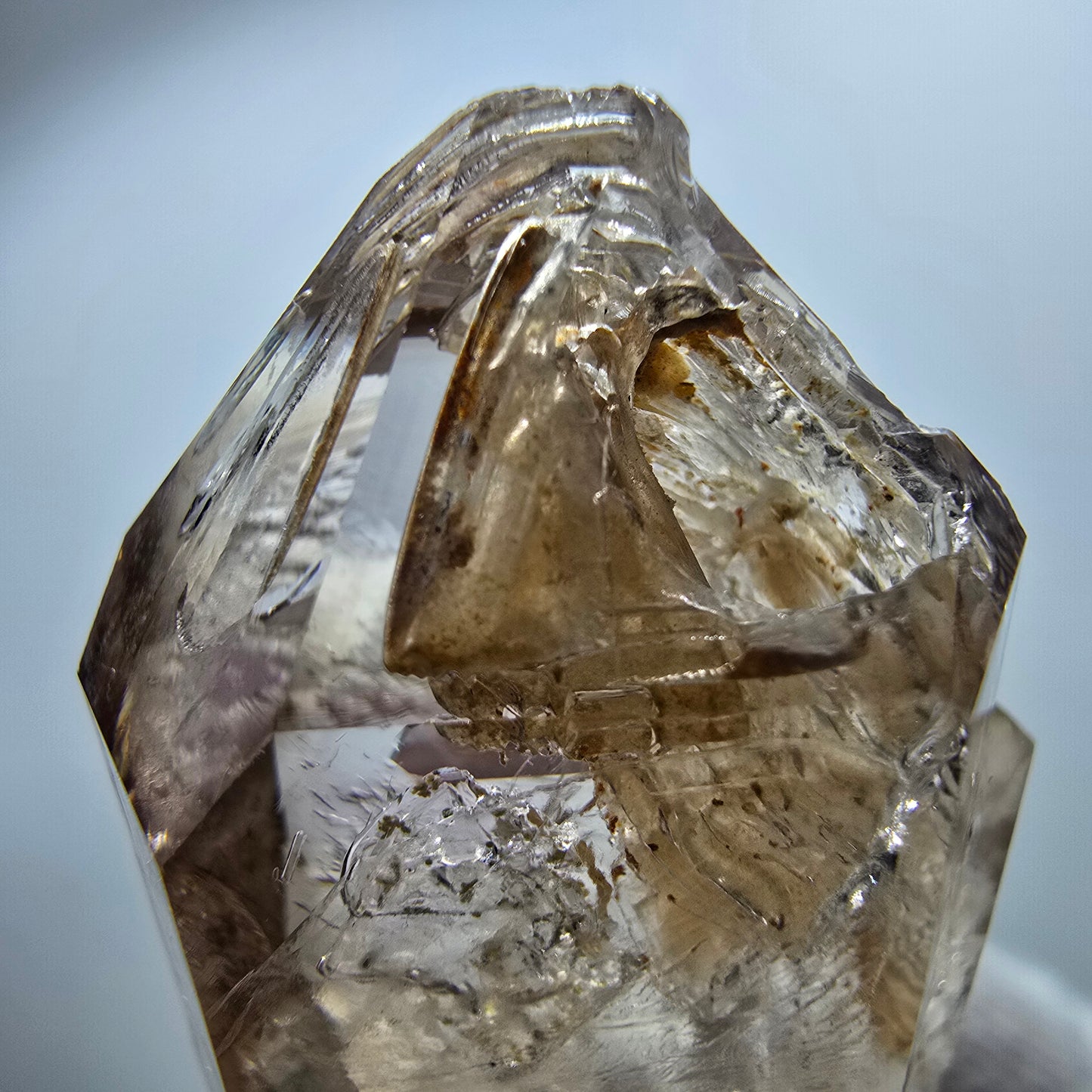 Clear Phantom Smoky Quartz Scepter Point Goboboseb, Namibia 44*26*18mm