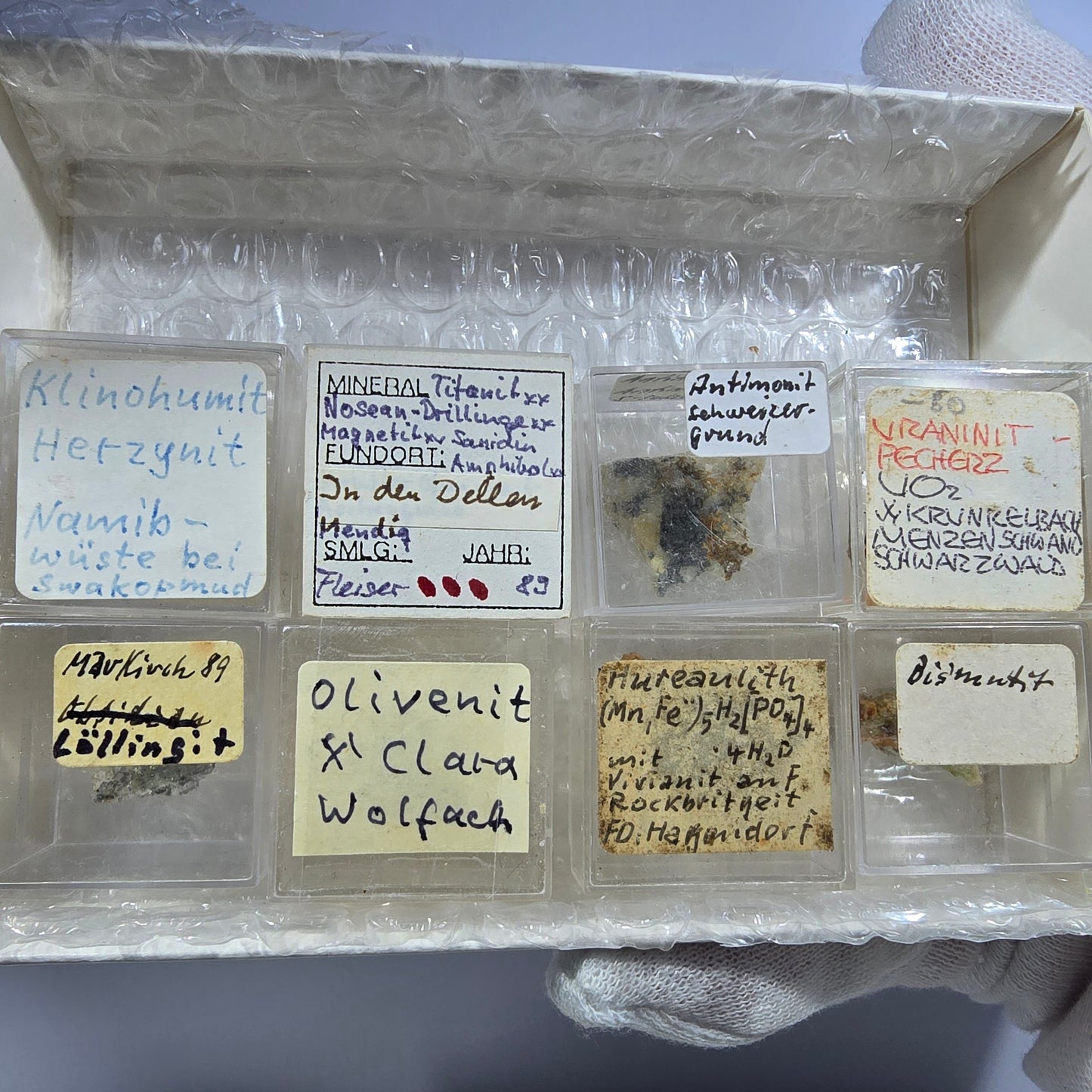 Collection de minéraux Micromount TOP Allemagne - 8 pièces Allemagne #8067