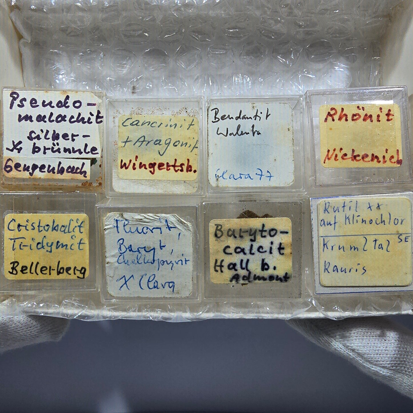 TOP Micromount Mineralien Sammlung Deutschland - 8 Stück Deutschland #8093