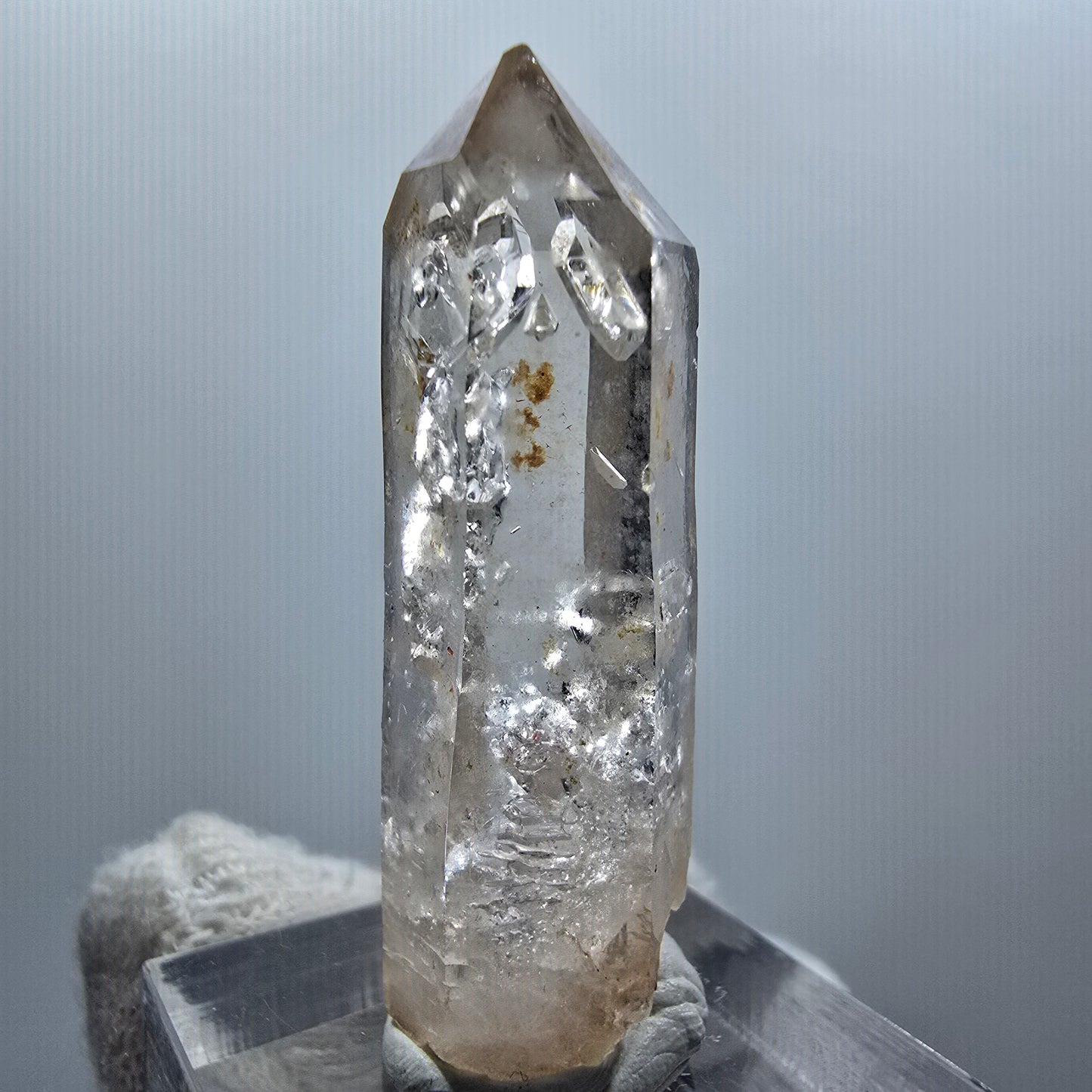 Enhydro Phantom Smoky Quartz Scepter, 1x Bubble Goboboseb, Namibia 40*14*13mm