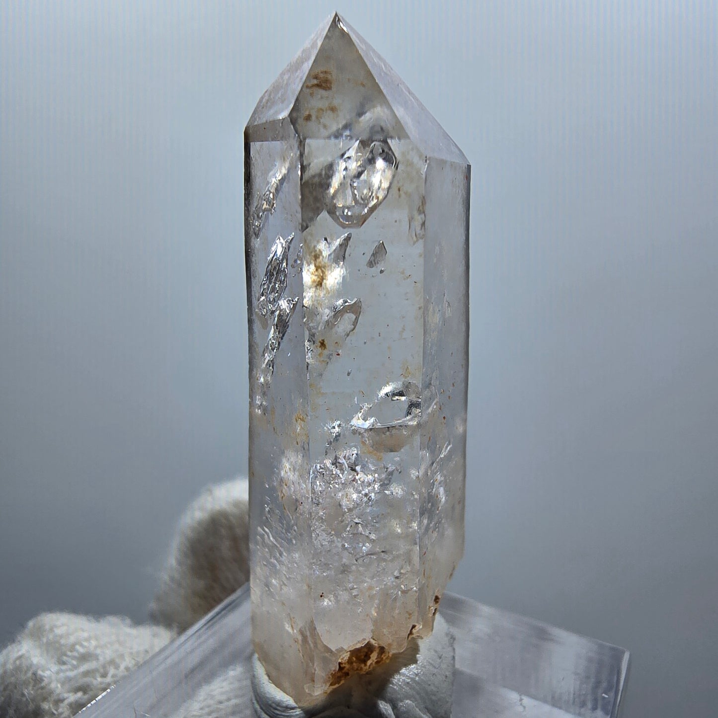 Enhydro Phantom Smoky Quartz Scepter, 1x Bubble Goboboseb, Namibia 40*14*13mm
