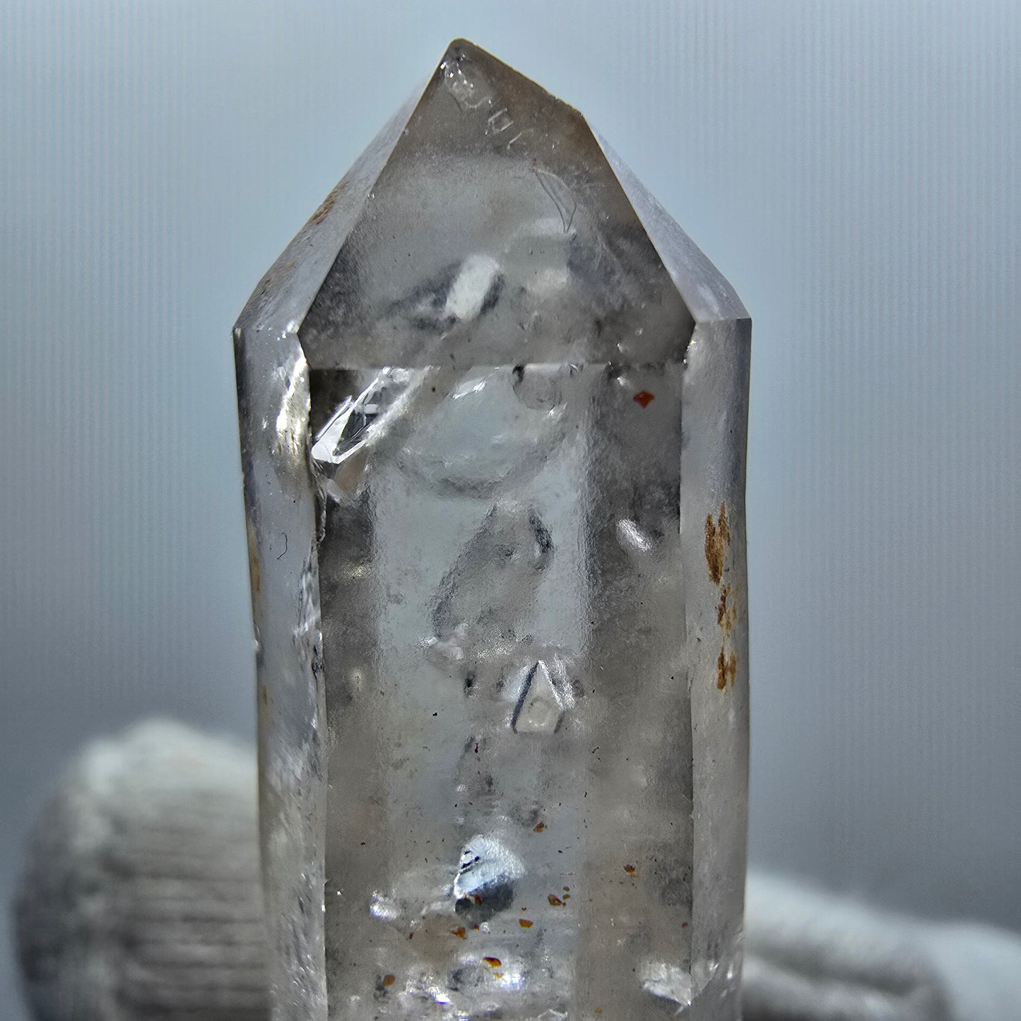 Enhydro Phantom Smoky Quartz Scepter, 1x Bubble Goboboseb, Namibia 40*14*13mm