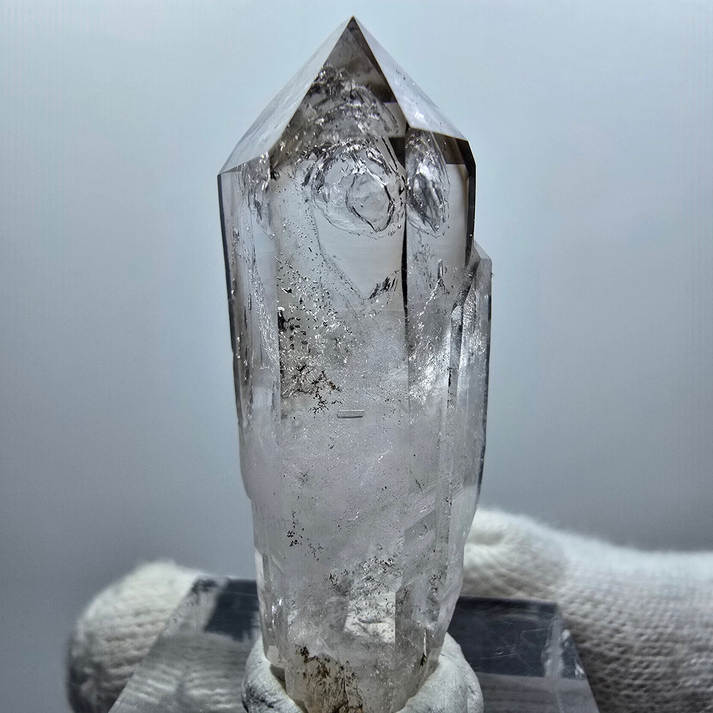 Enhydro Phantom Smoky Quartz Scepter, 2x Bubble Goboboseb, Namibia 39*14*14mm