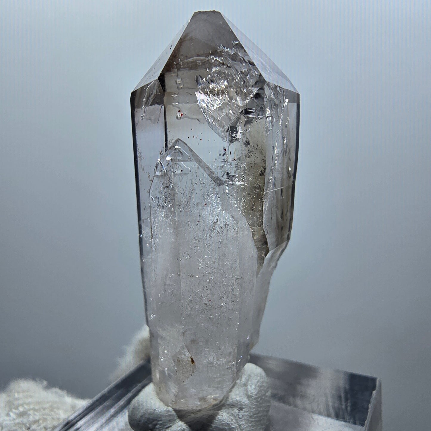 Enhydro Phantom Smoky Quartz Scepter, 2x Bubble Goboboseb, Namibia 39*14*14mm